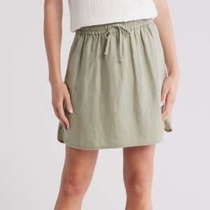NWT Madewell Curved Hem Linen Blend Mini Skirt